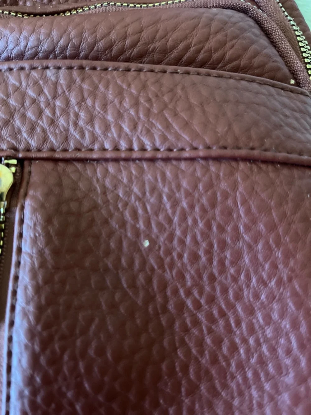 Women’s Crossbody Sling Bag in Burgundy with Gold Hardware